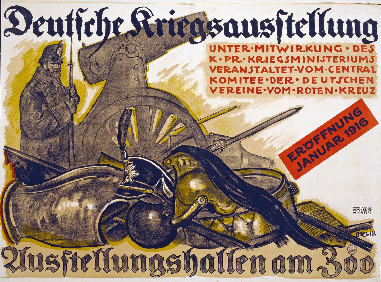 1916年1月、1916年1月、赤十字ドイツ連邦政府主催の戦争展示会の広告